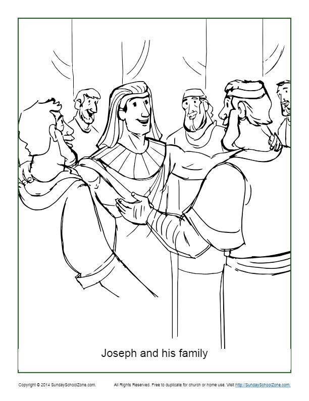 Joseph and His Family Coloring Page | Kristendom