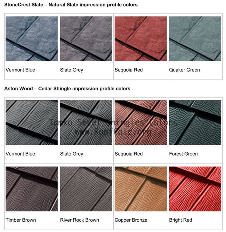 the different colors of roof shingles and their names are shown on this page, which shows