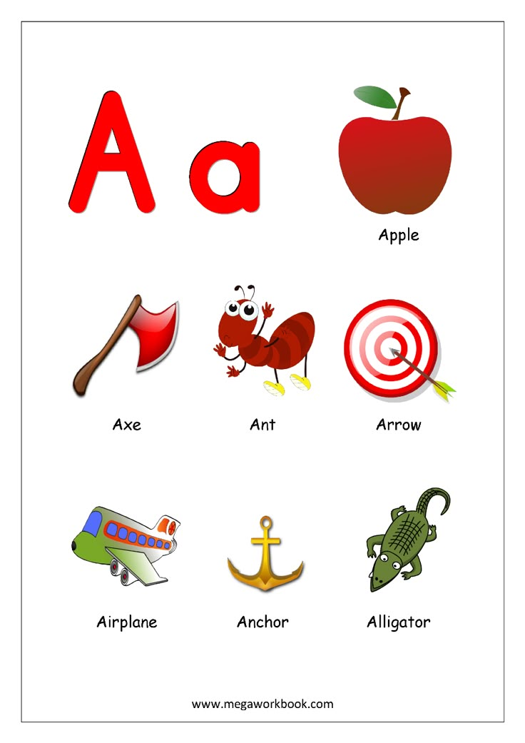 an alphabet worksheet for children with pictures and words to describe the letter a