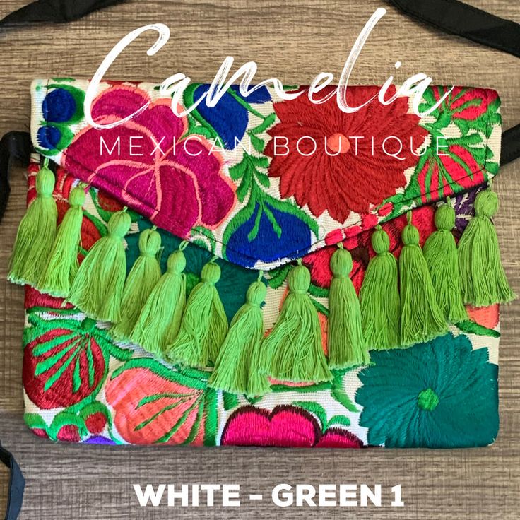 Mexican Embroidered Clutch Crossbody – Camelia Mexican Boutique Summer Multicolor Embroidered Clutch, Embroidered Clutch As Summer Gift, Embroidered Clutch For Summer Gift, Embroidered Clutch Gift For Summer, Summer Embroidered Pouch Clutch, Traditional Embroidered Summer Clutch, Embroidered Green Pouch Clutch, Spring Embroidered Pouch Clutch, Mexican Boutique