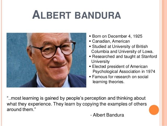 albert bandura born on december 4, 1965 canadian american student at university of british columbia and taught at stanford