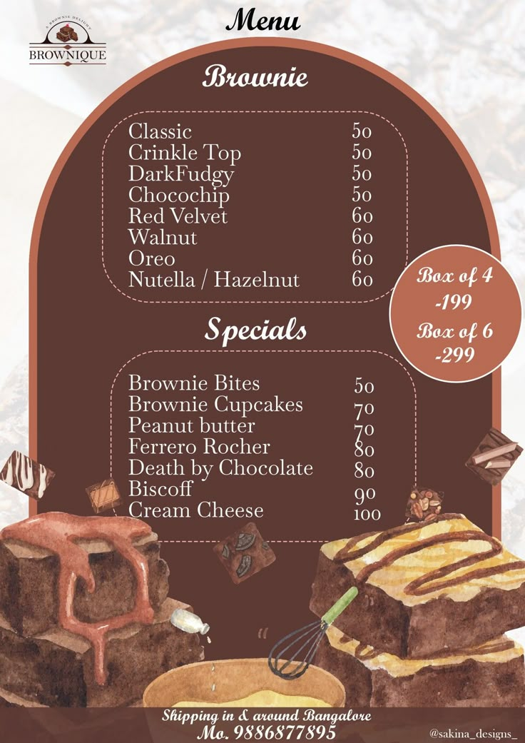 the menu for chocolate desserts is shown