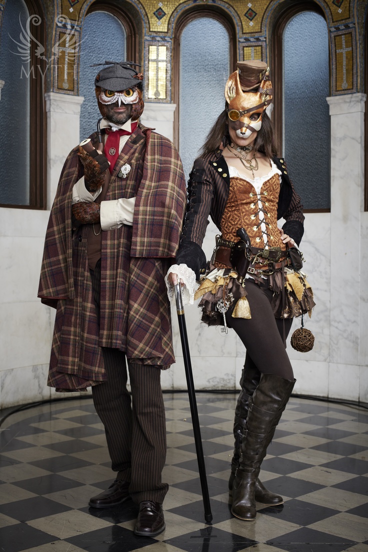 First Annual MYTH Masquerade Ball  ~ 'Sherlock Owlmes & Dr. Foxson' | Photo: Daniel Bergeron | www.mythmasque.com | www.facebook.com/mythmasque Mens Masquerade Outfit, Masquerade Ball Outfit Ideas, Male Masquerade Outfit, Ball Outfit Ideas, Masquerade Ball Outfit, Ball Outfit, Masquerade Outfit, Steampunk Characters, Male Outfit