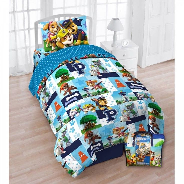 the paw patrol bedding set is on display