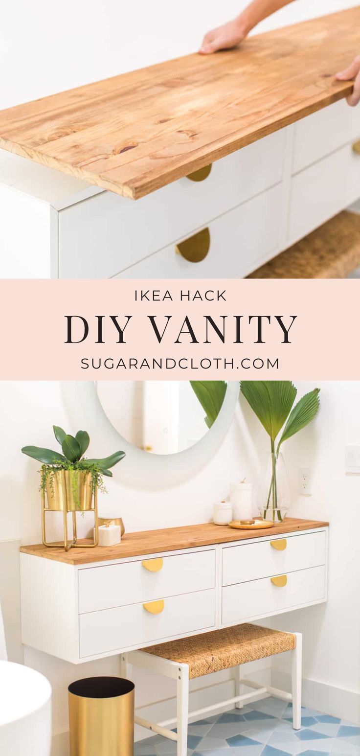 the ikea hack diy vanity is an easy and cheap way to make it look like