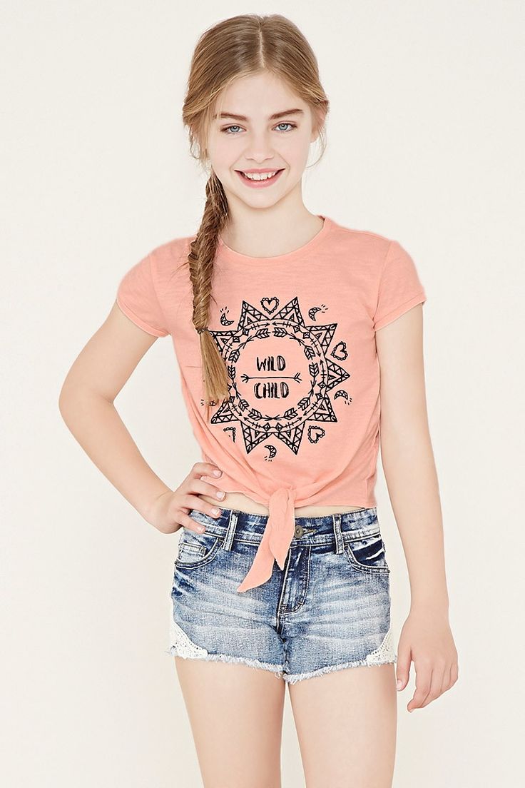 Girls Wild Child Tee (Kids) | Forever 21 girls - 2000152561 Good Clothing Brands, Jade Weber, Forever 21 Outfits, Preteen Clothing, Kids Fashion Clothes, Tween Outfits, Wild Child