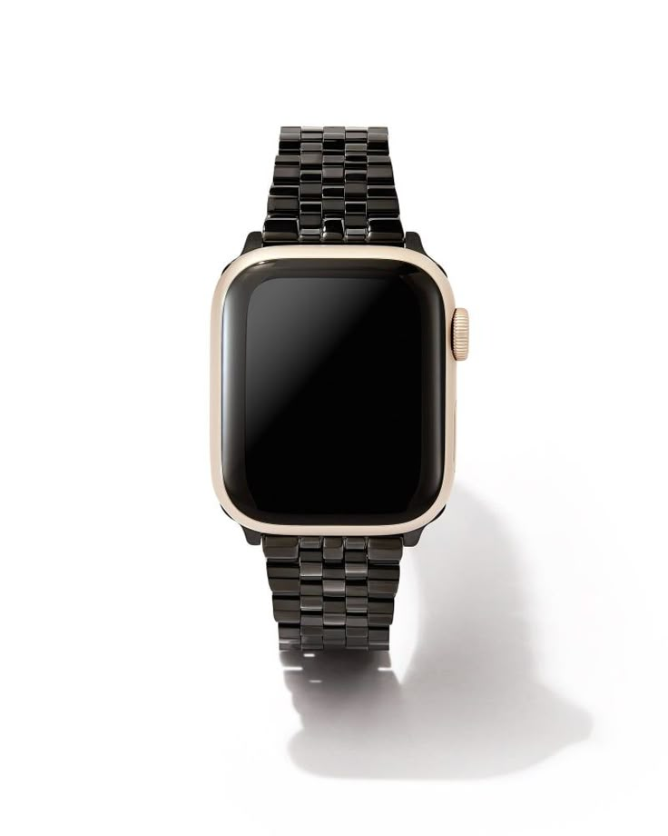 Designed exclusively for your Apple Watch®, the Alex 5 Link Watch Band in Black Stainless Steel is the very definition of classic, bringing a timeless touch to modern technology and pairing perfectly with your bracelet stack. To switch up your bands, simply press down on the easy release mechanism and then align each new band to the pinholes on either side of the watch. Kendra Scott Store, Black Apple Watch Band, Over 40 Style, Minimalist Closet, Trying Something New, Work Uniform, Jewelry Watch, Samsung Galaxy Watch, Apple Watch Series 1