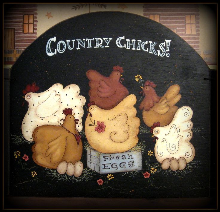 a sign that says country chicks with chickens and roosters on it's side