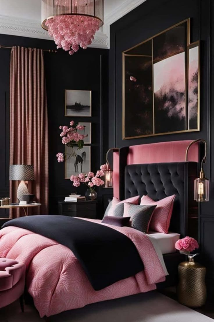 34 Dark Feminine Bedroom Sanctuary Ideas in 2024 | Bedroom decor ...