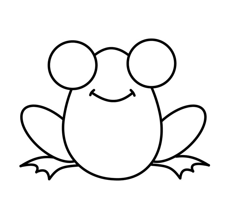 the outline of a frog with two eyes