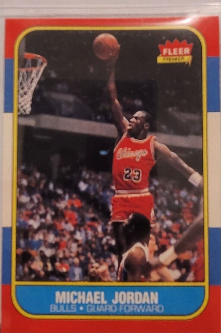 1986 Fleer Michael Jordan Rookie Card RC #57 Beckett 7.5 * 9.5 Surface ...