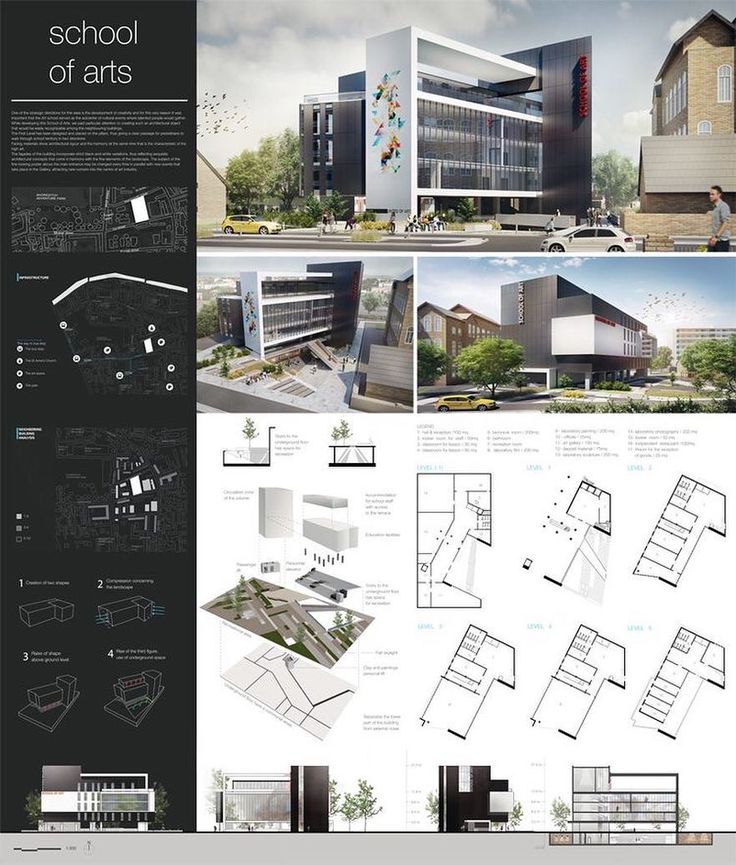 an architectural drawing shows the various sections of a building and how they are used to make it