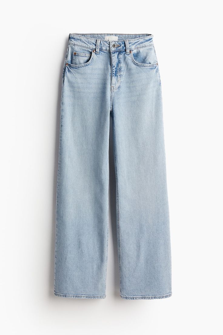 Medium Washed Jeans, Wide Leg Light Wash Jeans, Pac Sun Jeans, H And M Outfits, Women’s Jeans, Xmas Wishlist Ideas, Summer Clothing Essentials, Cute Jeans Outfit, Jeans For School