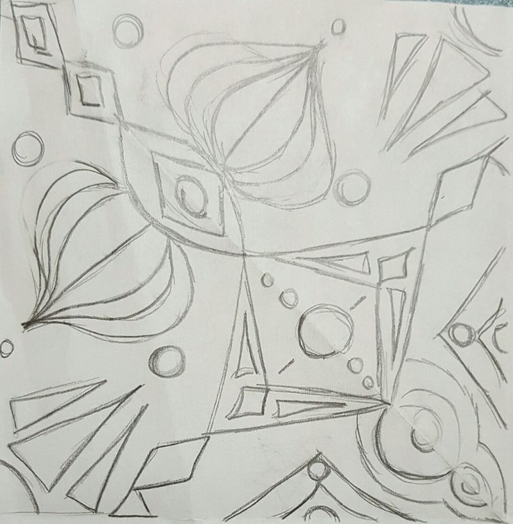 a drawing with lines and shapes on paper