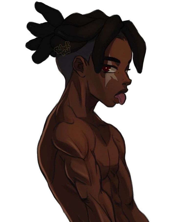 Black Anime Guy, Black Cartoon Characters, Anime Guy, Black Characters, Black Anime Characters, Black Cartoon, Black Art Pictures, Black Anime, Afro Art