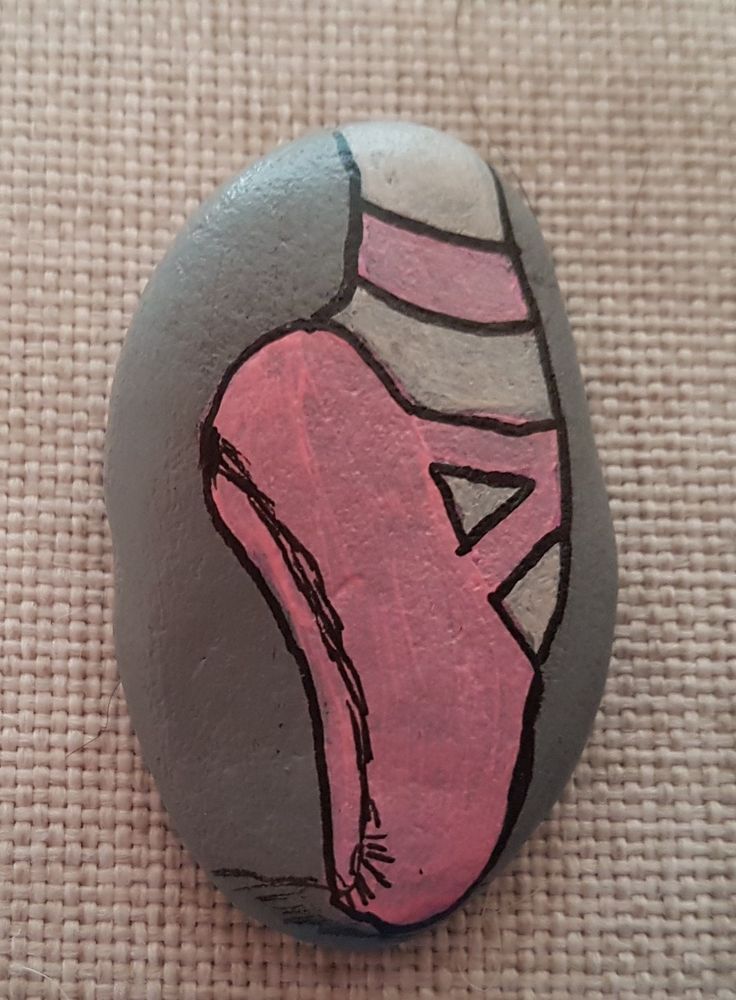 Ballet shoe | Rock painting art, Stone painting, Painted rocks