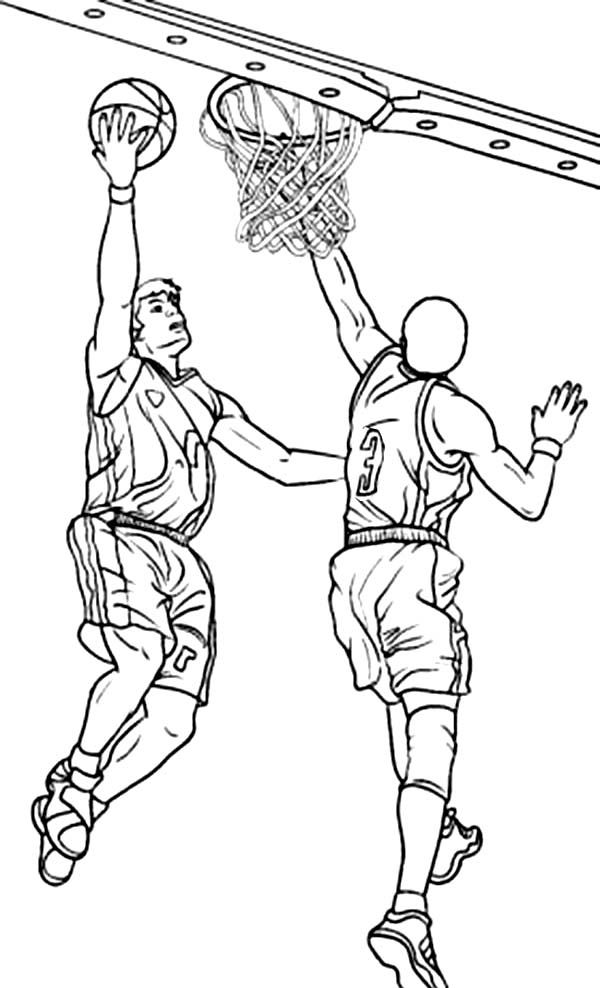 NBA Action Coloring Page : Color Luna | Coloring pages, Art reference ...