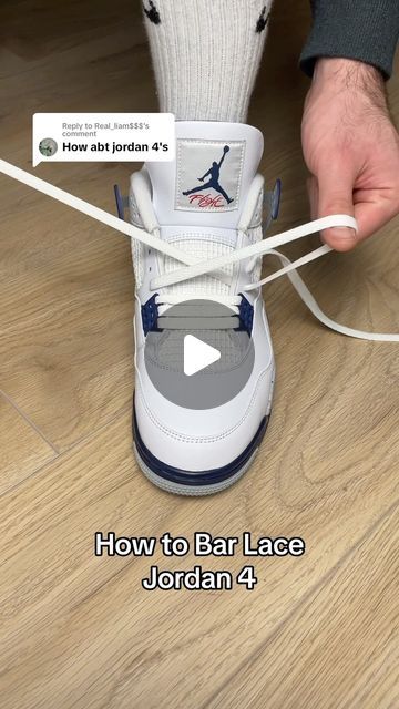 How To Lace 4s, Lace Up Sneakers How To, Bar Lace Shoes How To, Cool Way To Lace Shoes, Ways To Lace Jordans, Shoe Lace Patterns Jordans, How To Lace Jordans 4s, How To Tie Jordan 4 Laces, Jordan Lace Style