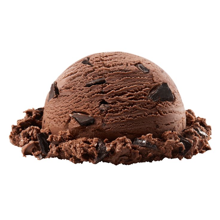 an ice cream ball with chocolate chips on top