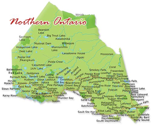 a map of the state of northern ontario