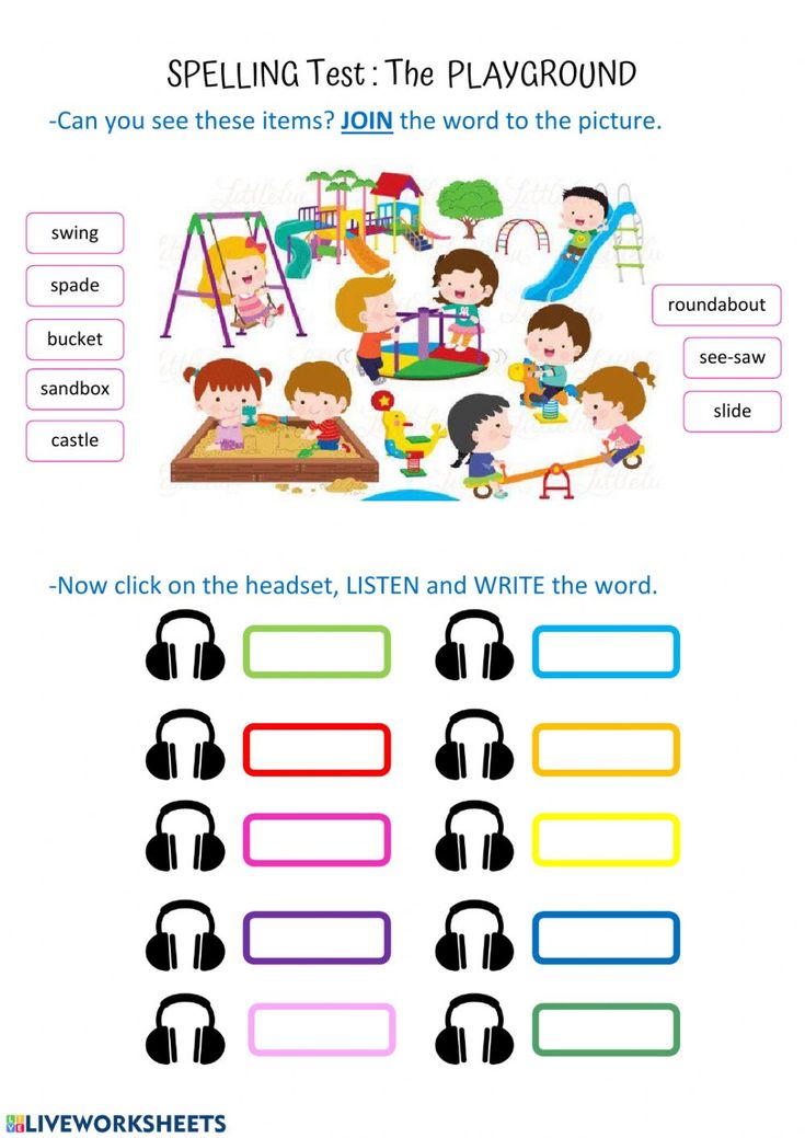 a worksheet for kids to learn how to use the word spelling and listening