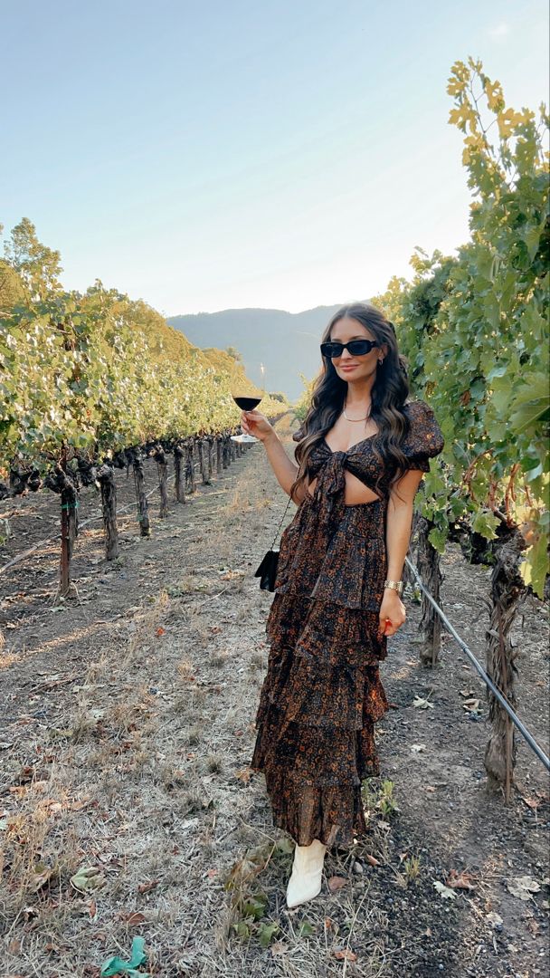 Winery Outfit | Maxie Elise | Wineries outfit, Maxi dresses fall ...