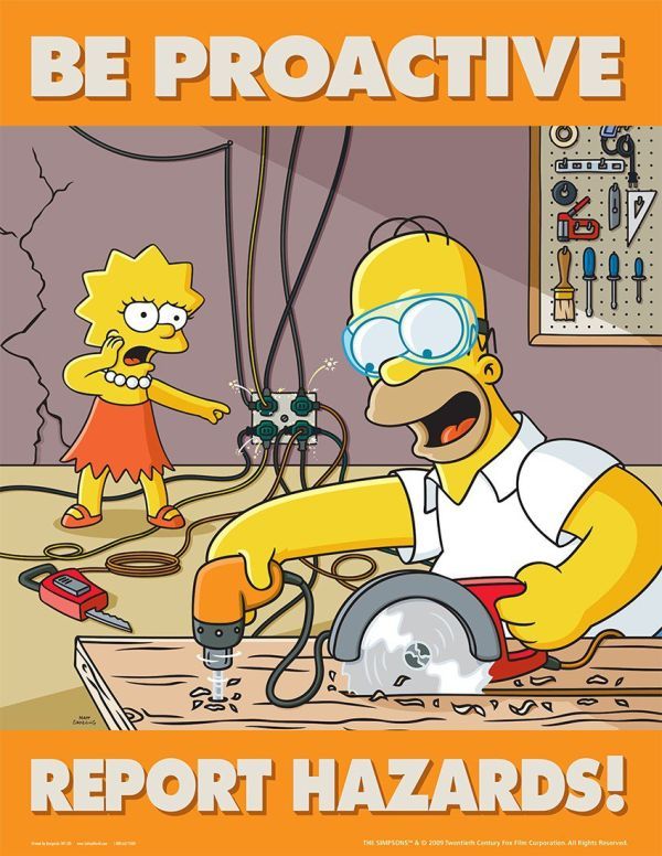 the simpsons character is working on an electrical device in front of another cartoon character, who has