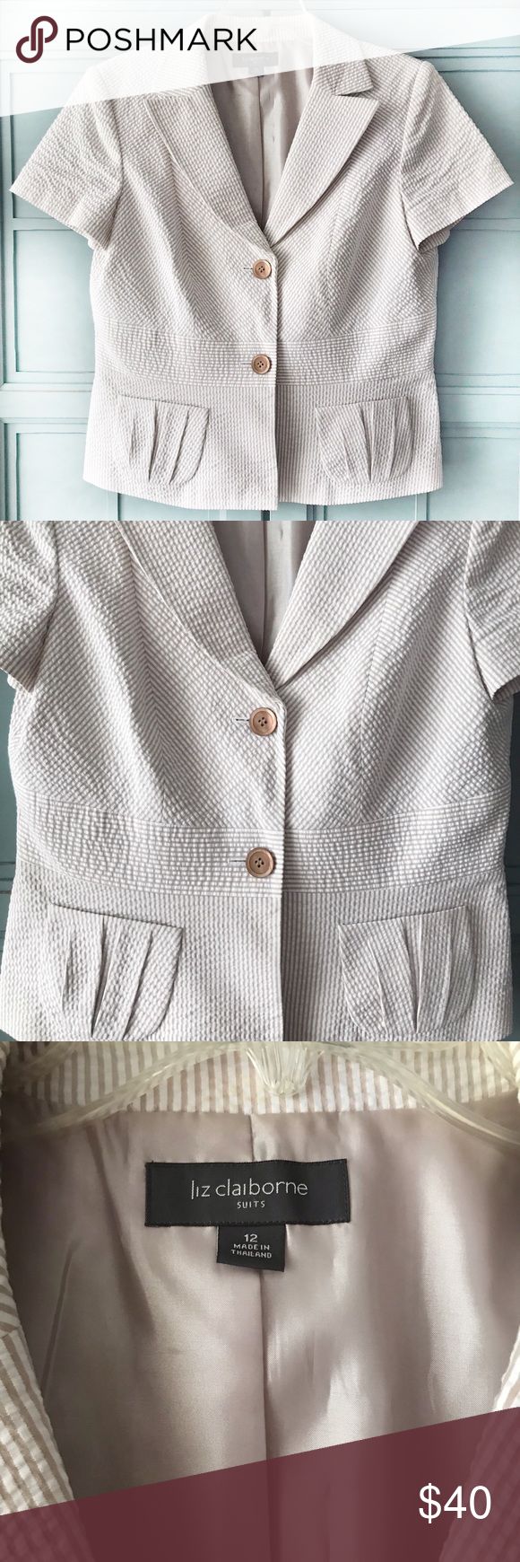 Liz Claiborne Suits 7️⃣ Size 12 Women, Colored Blazer, Liz Claiborne, Cream White, Suit Jackets, Suits For Women, Suit Jacket, Full Length, Size 12