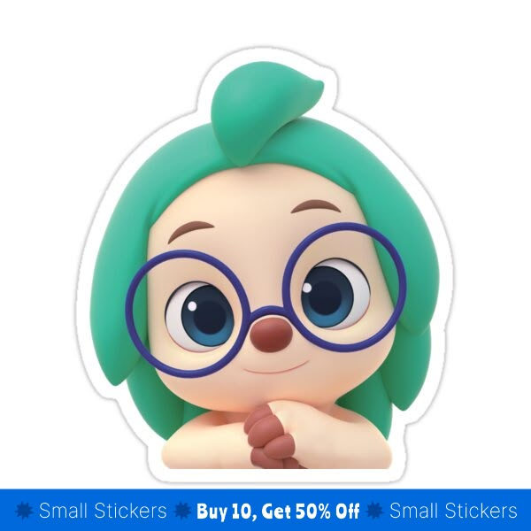 an image of a cartoon character with glasses on it's head and green hair