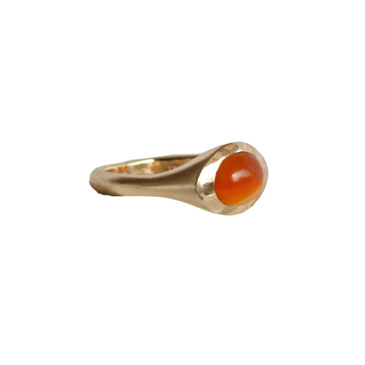 EYE-CATCHING WHAT IT IS: Orange Coromandel Carnelian Small Oval Ring WHY IT’S SPECIAL: Courtney's distinctive, minimalist designs, allow the gemstones of New Zealand to shine The rounded cabochon holds the light and color of the Carnelian to allow a beautiful glow GOOD TO KNOW: Orange Carnelian from Coromandel, New Zealand 9K gold WHY WE LOVE COURTNEY MARAMA: Inspired by her rich heritage and her environmental values, Courtney thoughtfully hand makes everything in her Waikato studio with this et Modern Formal Opal Ring With Cabochon, Formal Modern Opal Cabochon Ring, Modern Formal Cabochon Opal Ring, Oval Cabochon Opal Ring With Polished Finish, Modern Amber Oval Ring, Modern Oval Cabochon Moonstone Ring, Classic Carnelian Rings With Polished Finish, Classic Opal Ring With Polished Oval Cabochon, Classic Opal Ring With Oval Cabochon And Polished Finish