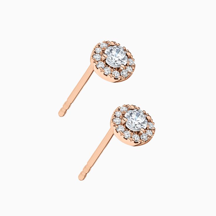 A sight to behold, these Diamond Halo Stud Earrings draw inspiration from the splendour of old-world elegance. Each ethical diamond is adorned with utmost care and attention by Ecksand's team of highly skilled craftspeople for a mesmerizing result that stays true to its promise to last forever. Centre diamonds: 0.45+ ctw, VS2+/F+ Accent diamonds: 0.10+ ctw, VS2+/F+ Post length: 11 mm approx. Backing: Butterfly push backs Halo Stud Earrings, Types Of Diamonds, Halo Earrings Studs, Recycled Gold, Diamond Halo, Gold Platinum, Conflict Free Diamonds, 18k Rose Gold, Halo Diamond