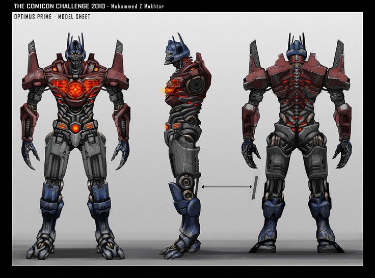 the concept art for batman's robot suit is shown in three different angles, including red and blue colors