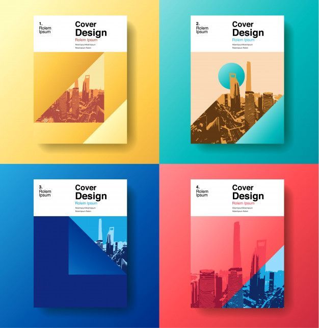 brochure design templates in four different colors