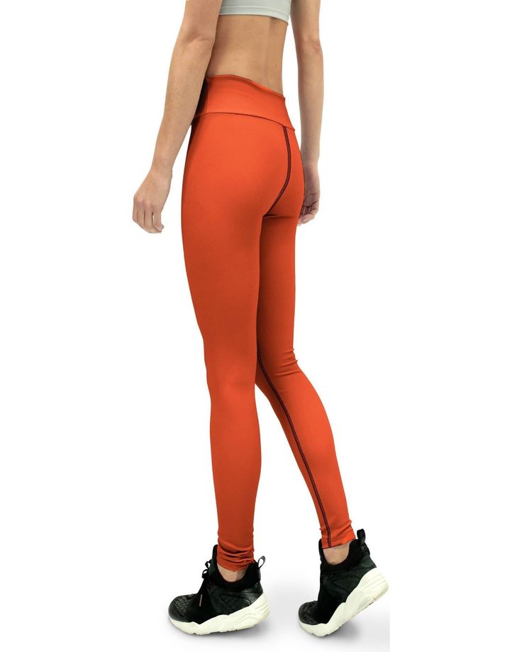 Softest high quality yoga pants you will ever wear. Made of 82% polyester and 18% spandex. These Solid Hot Orange Yoga Pants have a body-flattering fit that will make you feel super comfortable even during the most intense workouts. They come with a high waistband and are made from soft microfiber yarn. Full-length Compression Leggings For Athleisure, Full Length Compression Leggings For Athleisure, Go-dry Yoga Leggings Full Length, Yoga Leggings With Go-dry Technology, Full Length Go-dry Leggings For Yoga, Go-dry Full-length Yoga Leggings, Go-dry Sportswear Leggings, Moisture-wicking Solid Yoga Pants For Running, High-cut Leg Athleisure Leggings