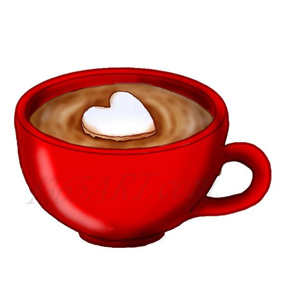 a red coffee cup filled with liquid and a heart shaped biscuit on the top