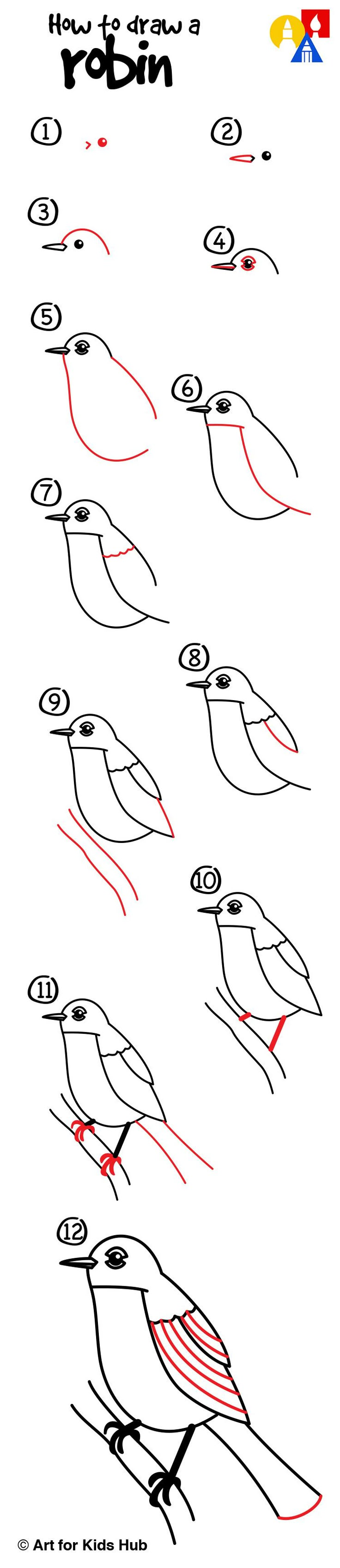 an image of how to draw a bird with different lines and shapes on the wings