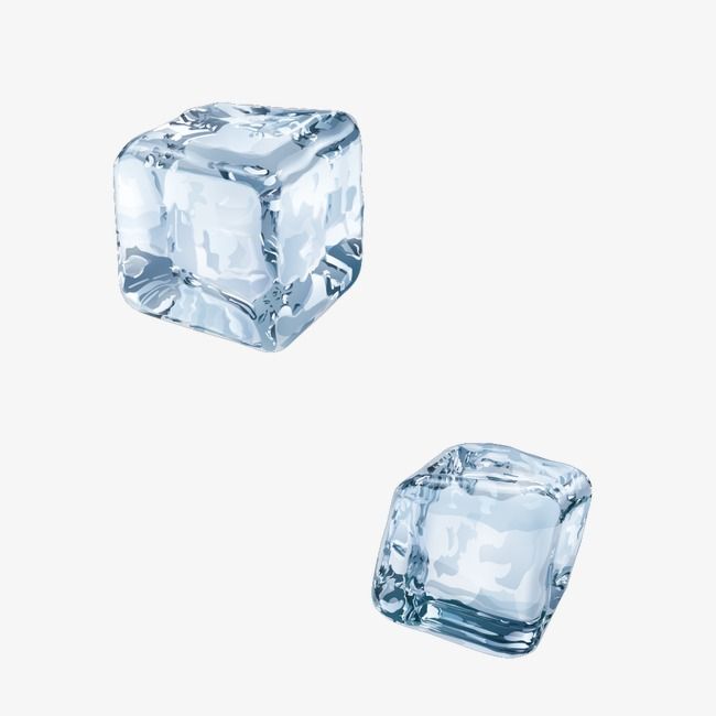 two ice cubes sitting on top of each other