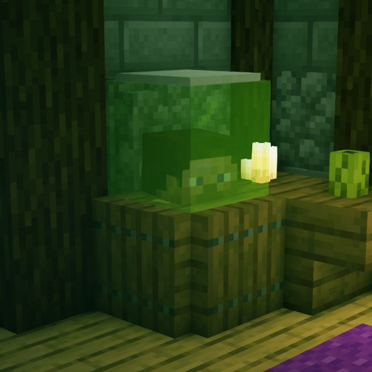 an image of a room that is in minecraft with lights on the end table