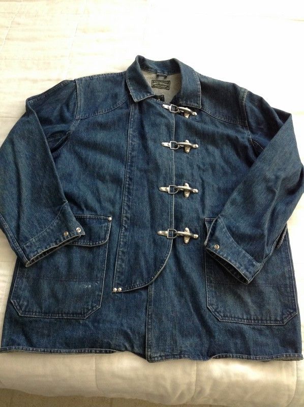 Denim Fireman's Clasp Chore Coat Denim Bunker Coat RRL Ralph Lauren Ralph Lauren Coat, Denim Wear, Chore Coat, Coat Men, Chore Jacket, Raw Denim, Mens Style, Denim Coat, Mens Denim