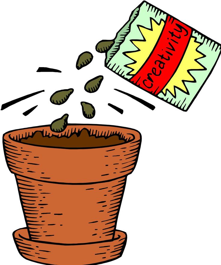 an image of a potted plant with seeds coming out of it and falling into the ground