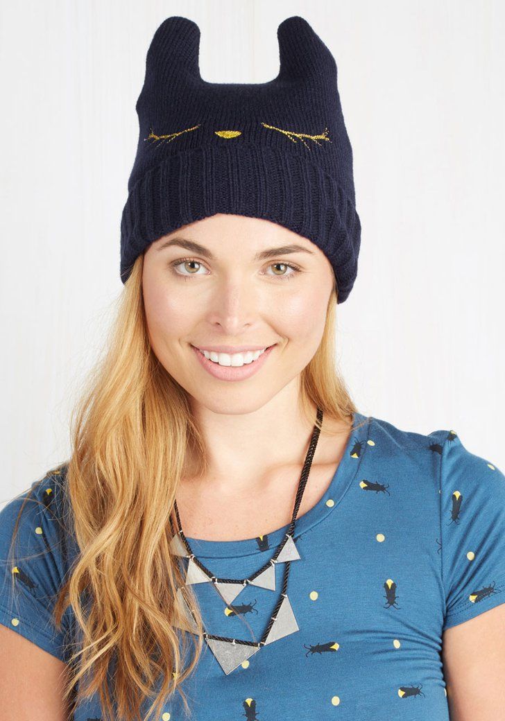 Pin for Later: 73 Uplifting Holiday Gifts Cat Nap Hat Cat Nap Hat ($10, originally $15) Tiny Nose, Navy Hat, Sleepy Eyes, Pop Style, Winter Cap, 60 Fashion, Indie Outfits, Cat Nap, Vintage Style Outfits