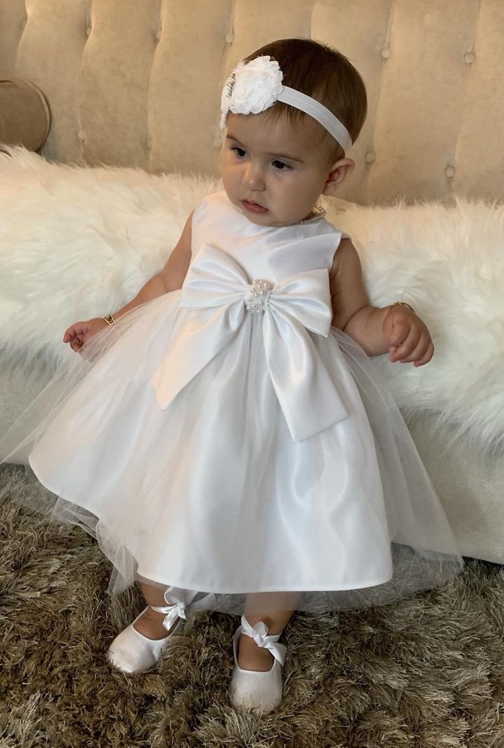 Bow With Pearls, White Christening Dress, Vintage Baptism, White Baptism Dress, Baby Blessing Dress, Baptism Dresses, Christening Dress Baby Girl, Girls Baptism Dress