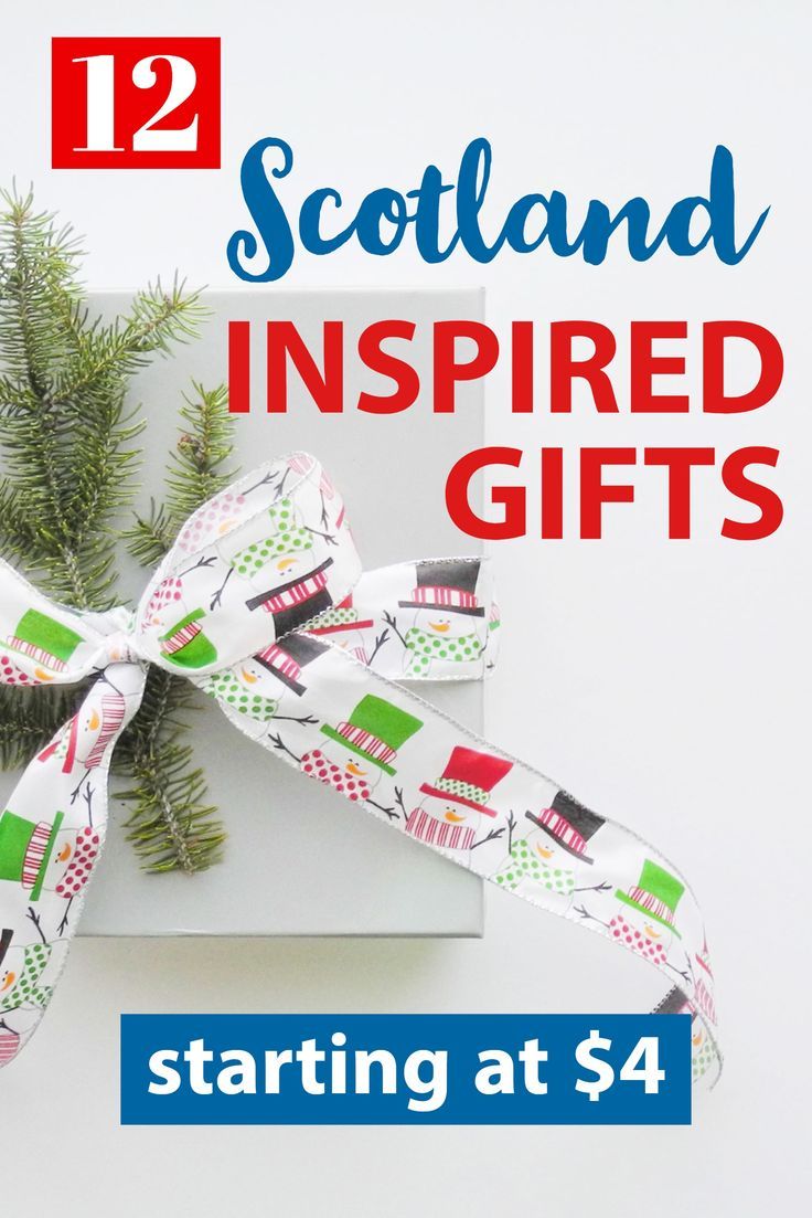 a gift wrapped in white paper with the words scotland inspired gifts starting at $ 4