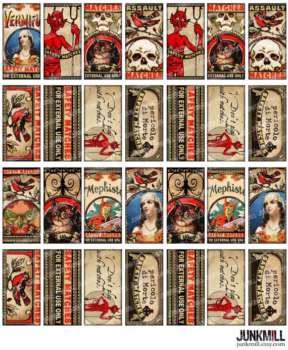 a collage of stamps with images of women and skulls on them