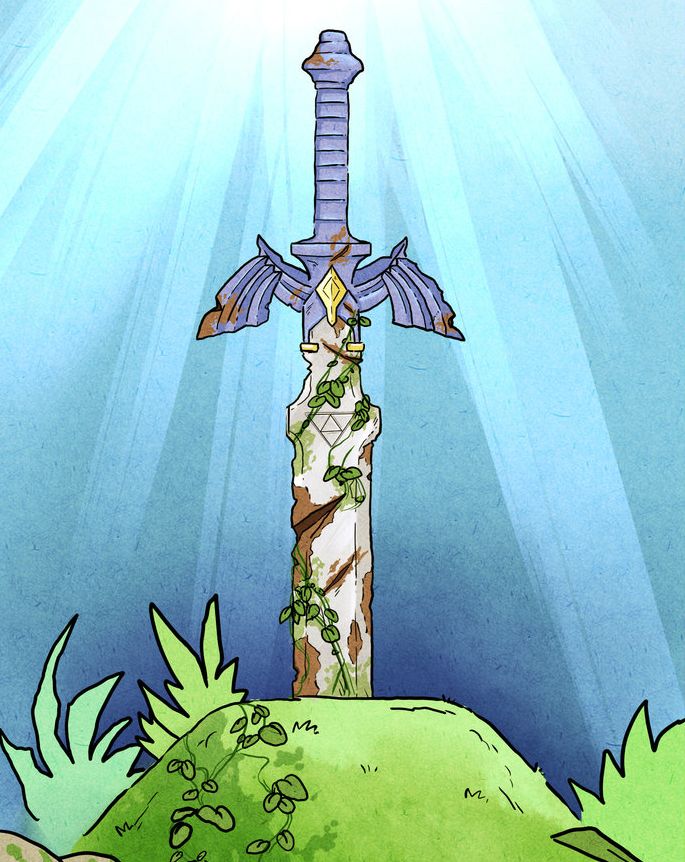 The Master Sword > Legend of Zelda art Master Swordsman Art, Master Swordsman Zelda, Mastersword Zelda, The Legend Of Zelda Art, Legend Of Zelda Art, Zelda Drawing, Zelda Tattoo, Diy Pottery Painting, Types Of Swords