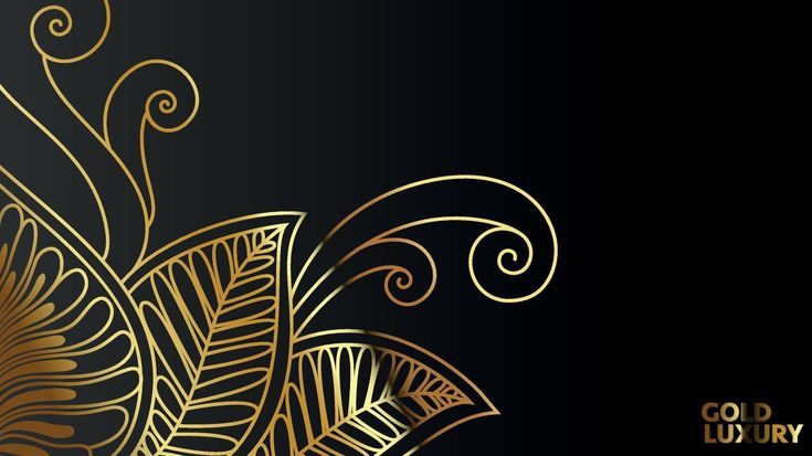 Download Luxury gold wallpaper. Black and golden background. Tropical ...