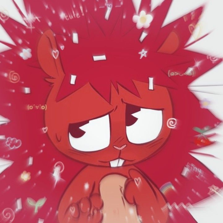 a cartoon character with red hair and big eyes holding his hand up to the camera