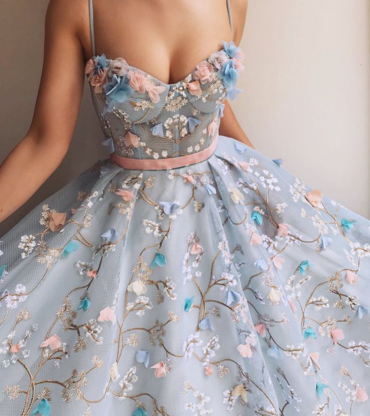 Me encanta😍 Flower Prom Dress, Prom Dresses Two Piece, Ball Gowns Evening, A Line Prom Dresses, Sweet 16 Dresses, Prom Dresses Ball Gown, Prom Dresses Blue, Cheap Prom Dresses, Evening Dresses Prom