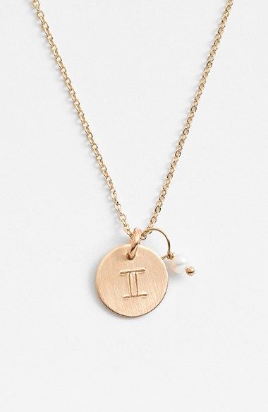 Nashelle 14k-Gold Fill & Semiprecious Birthstone Zodiac Disc Necklace | Nordstrom Zodiac Pendant, Birthstone, Disc Necklace, Link Necklace, Chain Link Necklace, Spring Rings, Cute Jewelry, Gold Filled, Semi Precious