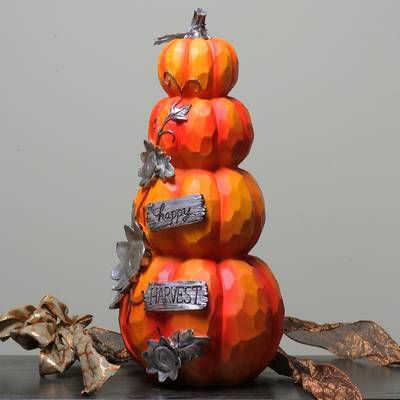 Plow & Hearth Pumpkin Stack Topiary Figurine & Reviews | Wayfair ...